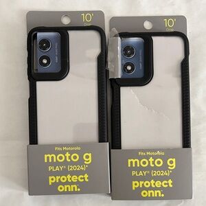 Onn Black Protective Case for Motorola Moto G Play (2024) cellphone case new